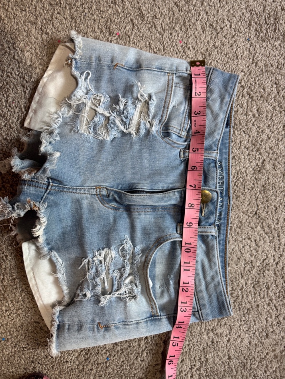 American Eagle Outfitters Light Blue Distressed Denim Cutoff Shorts